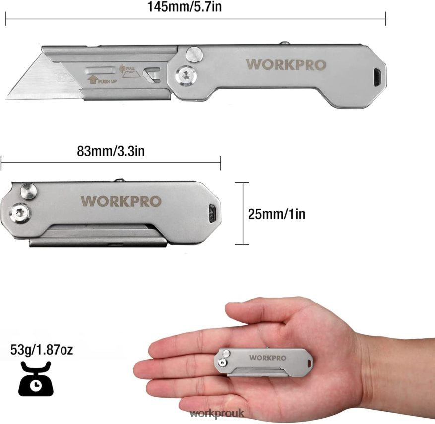 WORKPROQuick Change Folding Pocket Utility Knife Mini Stainless Steel Folding Knife with Belt Clip X662Z47 Tool