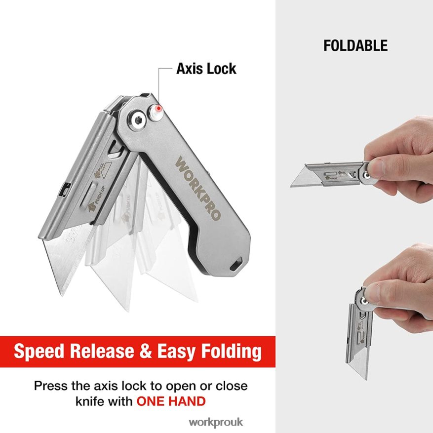 WORKPROQuick Change Folding Pocket Utility Knife Mini Stainless Steel Folding Knife with Belt Clip X662Z47 Tool