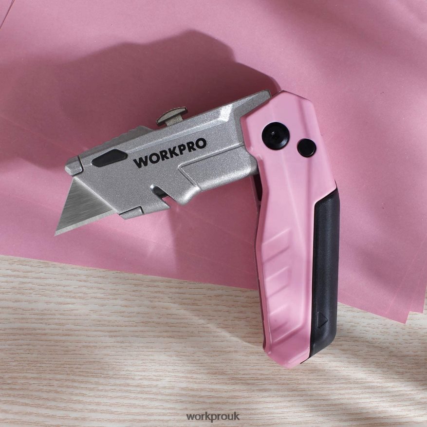 WORKPROQuick-Change Folding Utility Knife with12 Extra Blades X662Z37 Tool