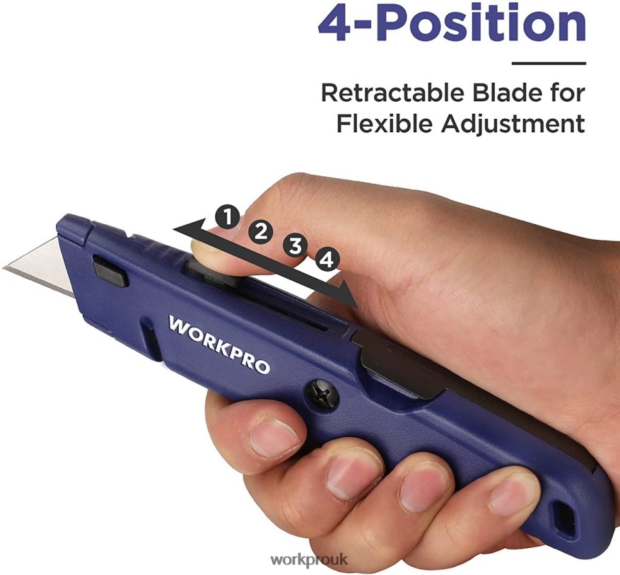 WORKPRORetractable Utility Knife with Extra Blade Storage, 2 Pack Quick-Change Box Cutters X662Z56 Tool
