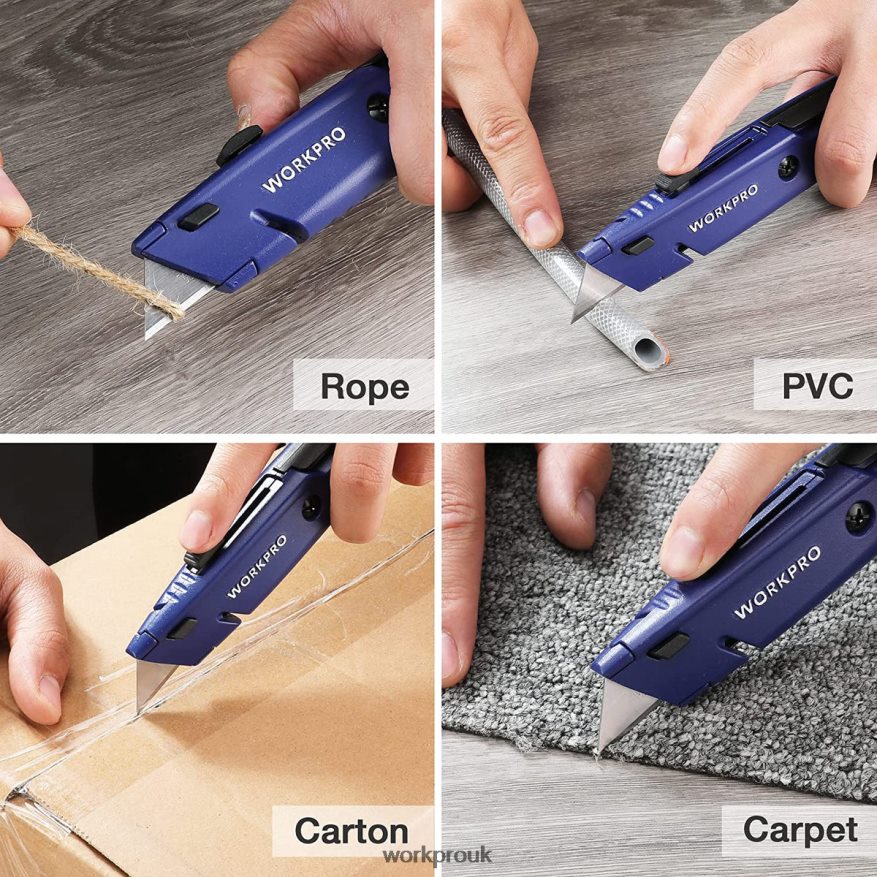 WORKPRORetractable Utility Knife with Extra Blade Storage, 2 Pack Quick-Change Box Cutters X662Z56 Tool