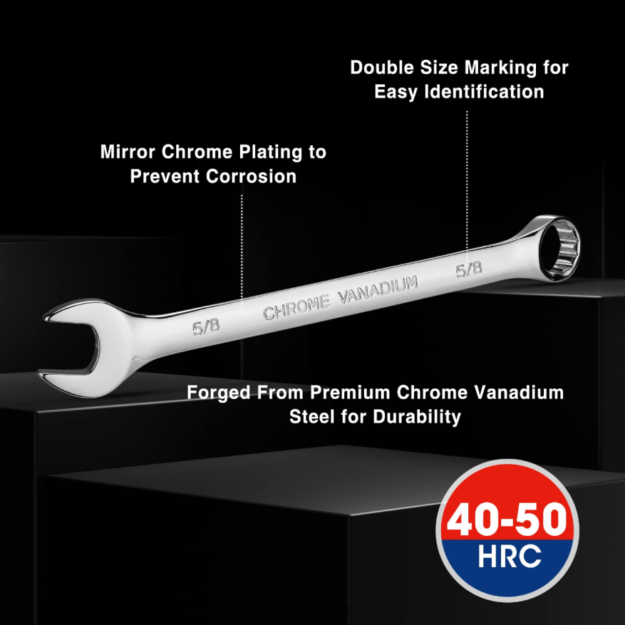 WORKPRO20 Pcs Metric & SAE Combination Cr-V 12-point Wrench Set X662Z93 Tool