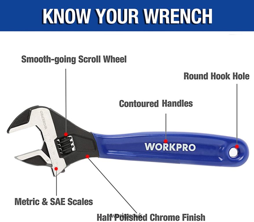 WORKPRO2 Pcs Adjustable Wrench Set for Home GarageWorkshop and DIY X662Z87 Tool