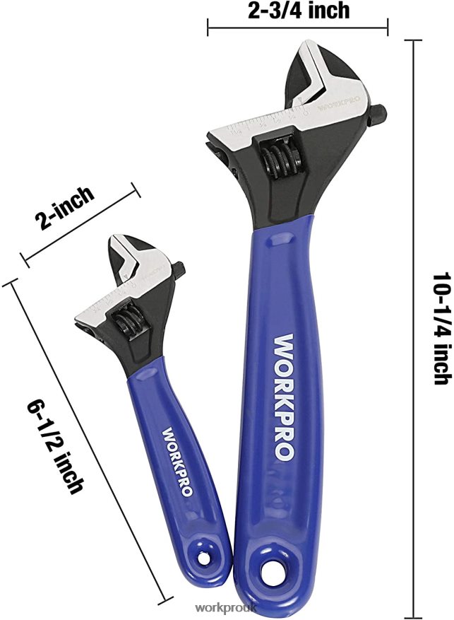 WORKPRO2 Pcs Adjustable Wrench Set for Home GarageWorkshop and DIY X662Z87 Tool