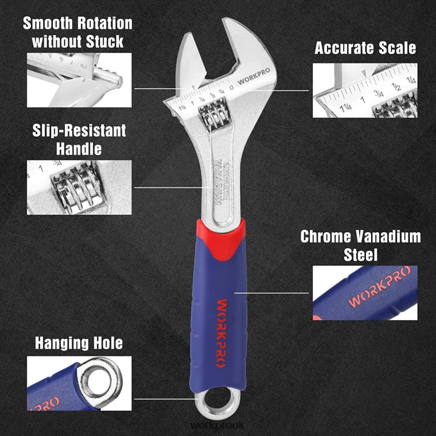 WORKPRO3 Pcs Adjustable Wrench Set X662Z83 Tool