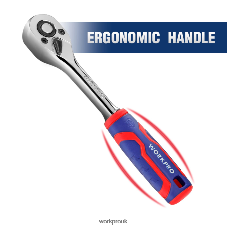 WORKPRO3 Pcs Ratchet Set, Quick-Release Reversible 72-Tooth 40CR Steel Drive Socket Wrench X662Z91 Tool