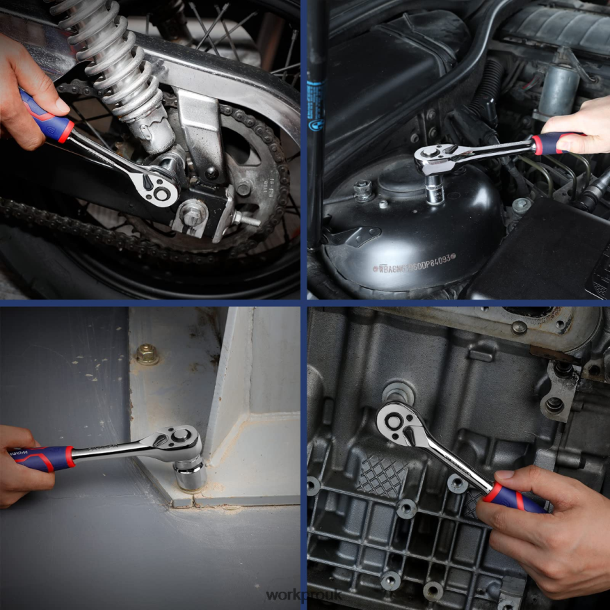 WORKPRO3 Pcs Ratchet Set, Quick-Release Reversible 72-Tooth 40CR Steel Drive Socket Wrench X662Z91 Tool