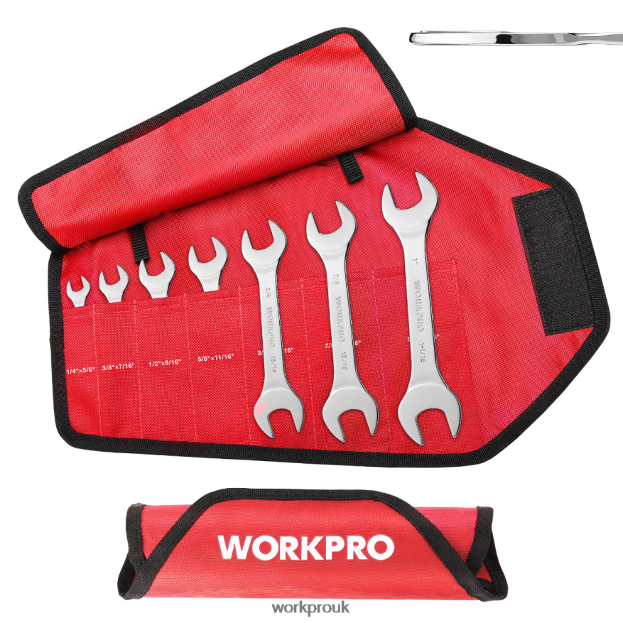 WORKPRO7 Pcs Metric Super-Thin Wrench Set with Roll-up Organizer Pouch X662Z96 Tool