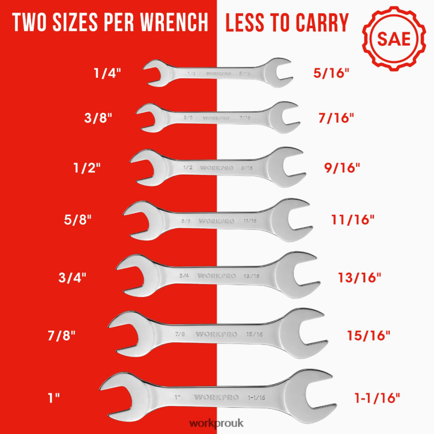 WORKPRO7 Pcs Metric Super-Thin Wrench Set with Roll-up Organizer Pouch X662Z96 Tool