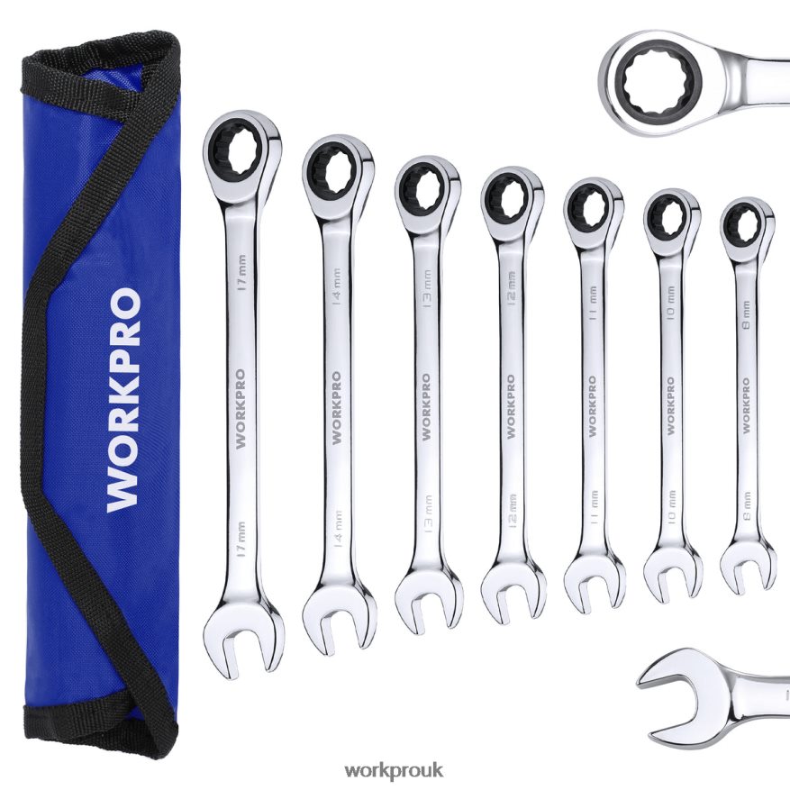 WORKPRO7-Piece Ratcheting Combination Wrench Set X662Z85 Tool
