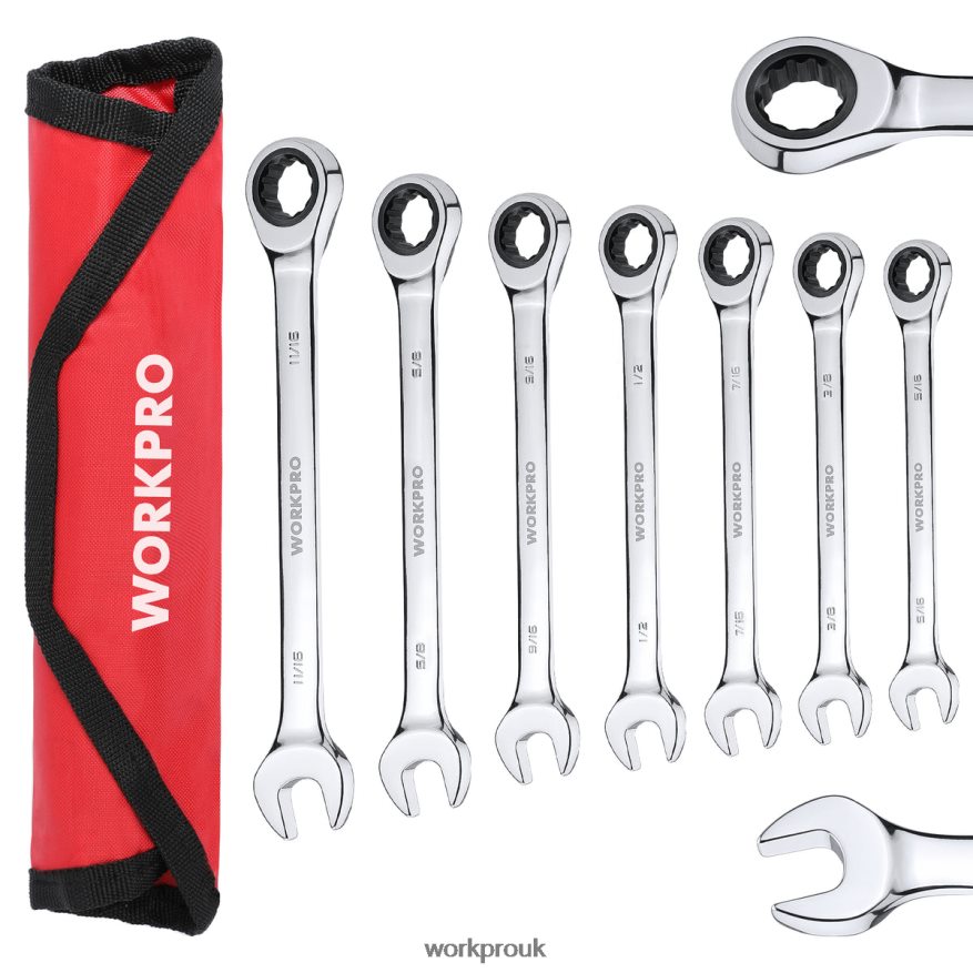 WORKPRO7-Piece Ratcheting Combination Wrench Set X662Z85 Tool