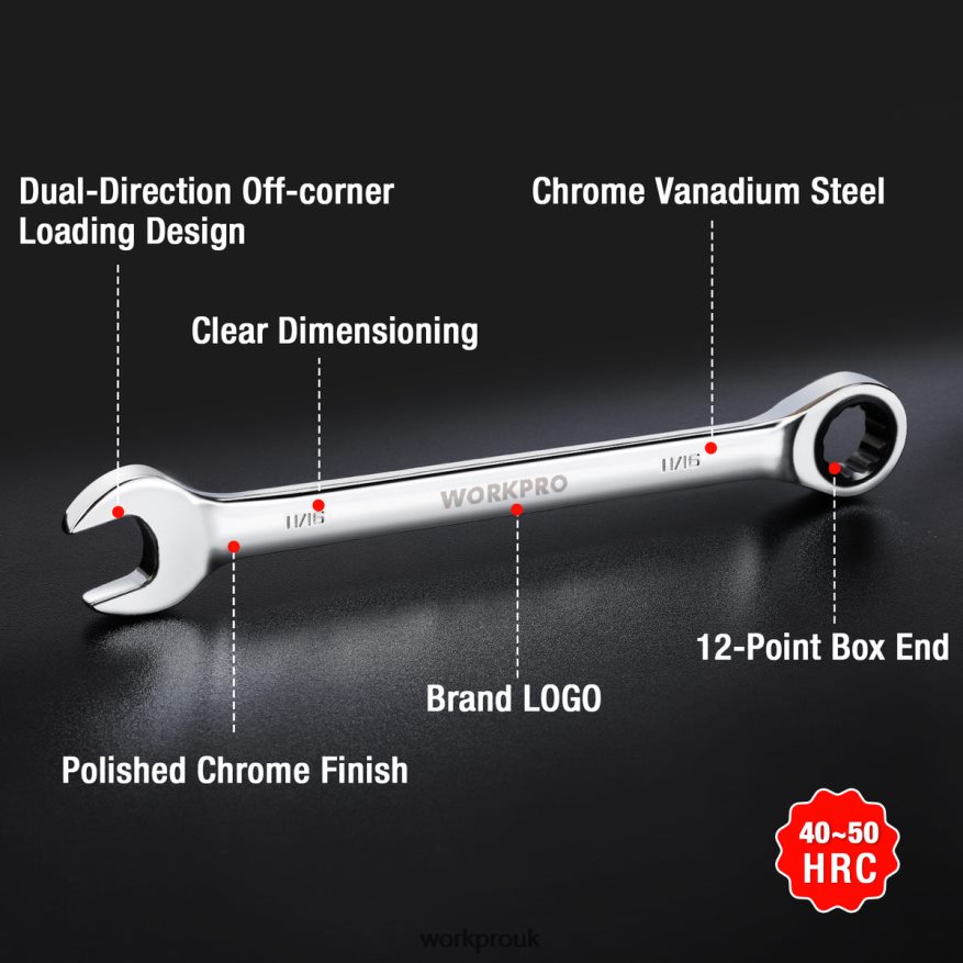 WORKPRO7-Piece Ratcheting Combination Wrench Set X662Z85 Tool
