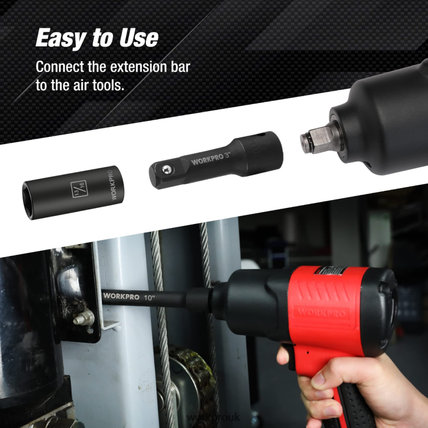 WORKPRO9 Pcs Impact Driver Extension Bar Set X662Z141 Tool