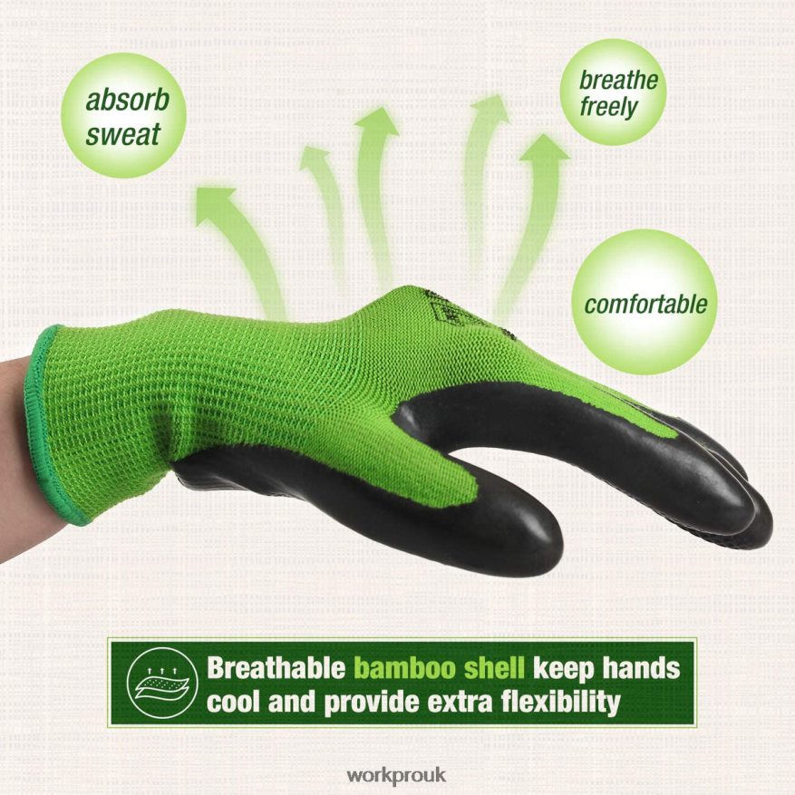 WORKPRO2 Pairs Garden Working Gloves with Eco Latex Palm Coated and Touchscreen for Weeding, Digging, Raking and Pruning X662Z273 Tool