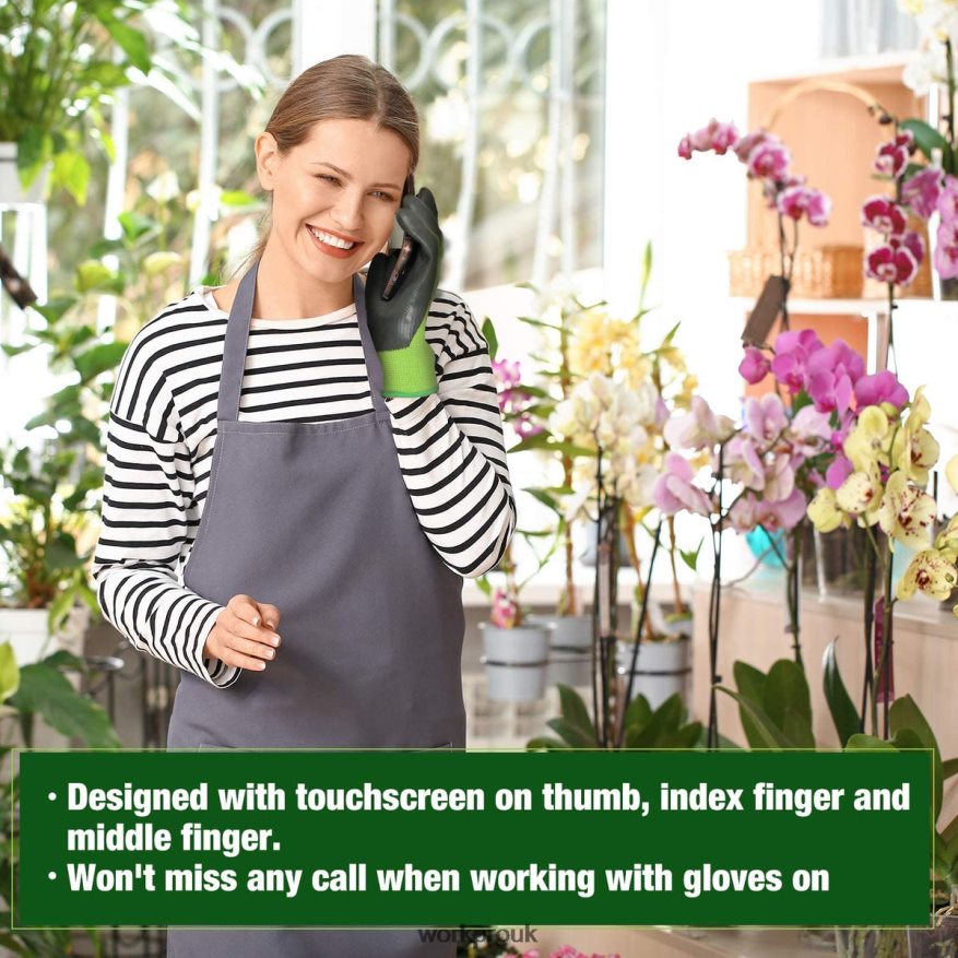 WORKPRO2 Pairs Garden Working Gloves with Eco Latex Palm Coated and Touchscreen for Weeding, Digging, Raking and Pruning X662Z273 Tool