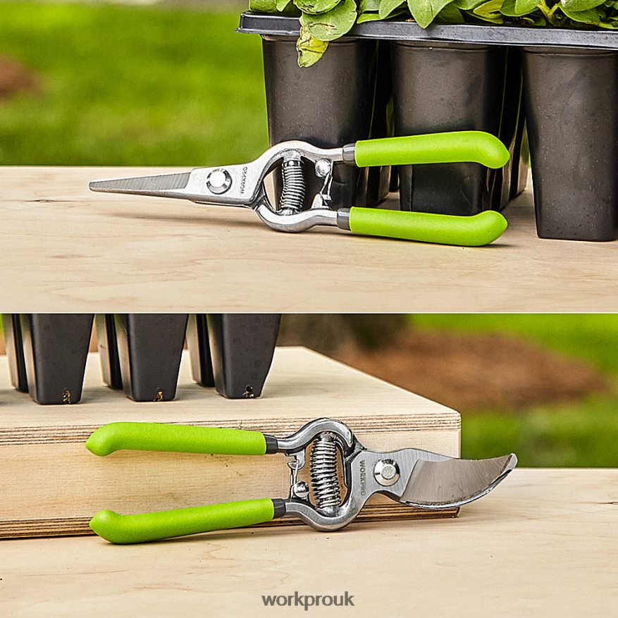 WORKPRO2 Pcs Pruning Shears Set with Steel Straight Blade X662Z271 Tool