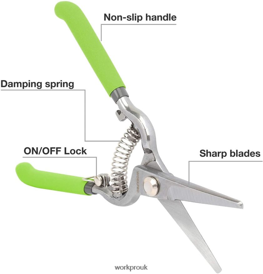 WORKPRO2 Pcs Pruning Shears Set with Steel Straight Blade X662Z271 Tool