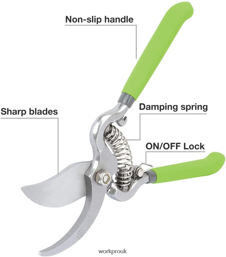 WORKPRO2 Pcs Pruning Shears Set with Steel Straight Blade X662Z271 Tool