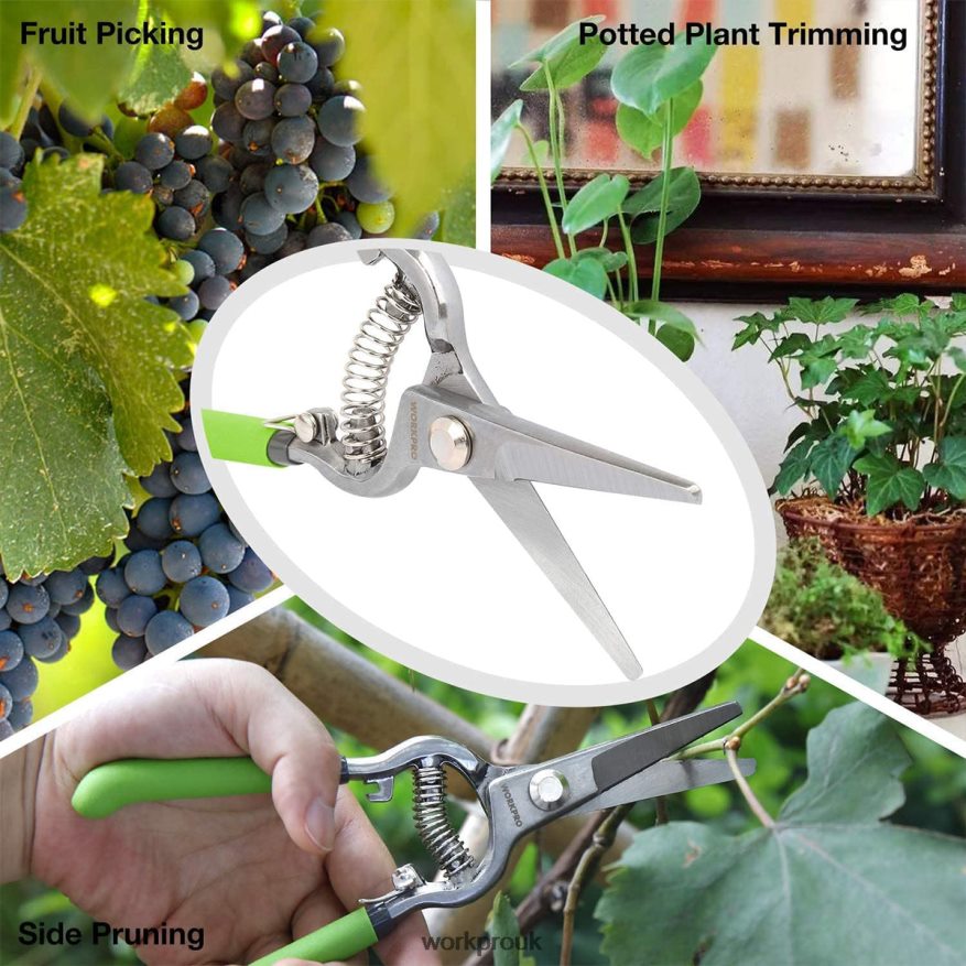 WORKPRO2 Pcs Pruning Shears Set with Steel Straight Blade X662Z271 Tool