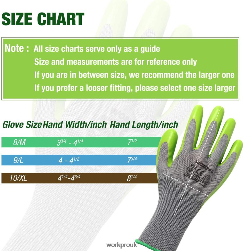 WORKPRO6 Pairs Garden Work Gloves with Eco Latex Palm Coated X662Z275 Tool