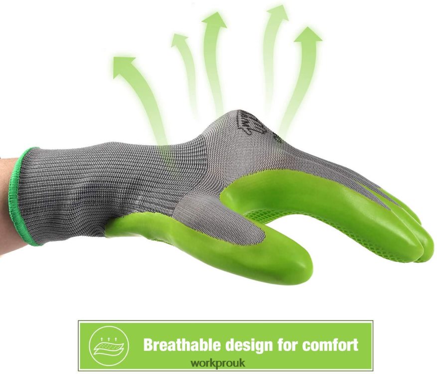 WORKPRO6 Pairs Garden Work Gloves with Eco Latex Palm Coated X662Z275 Tool