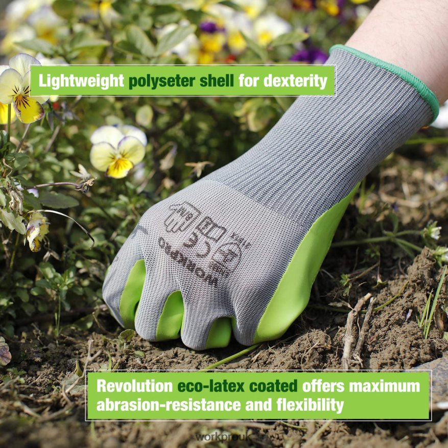 WORKPRO6 Pairs Garden Work Gloves with Eco Latex Palm Coated X662Z275 Tool