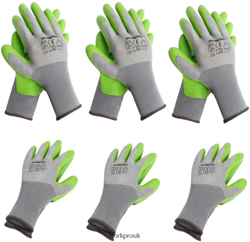 WORKPRO6 Pairs Garden Work Gloves with Eco Latex Palm Coated X662Z275 Tool