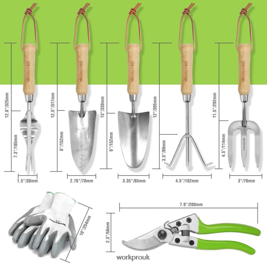 WORKPRO7 Pcs Stainless Steel Heavy Duty Garden Tools Set X662Z274 Tool