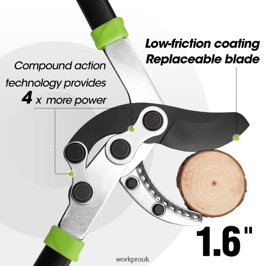 WORKPROAnvil Lopper, 32 Inch Branch Cutter with Compound Action, Heavy Duty Garden Tree Trimmer X662Z282 Tool