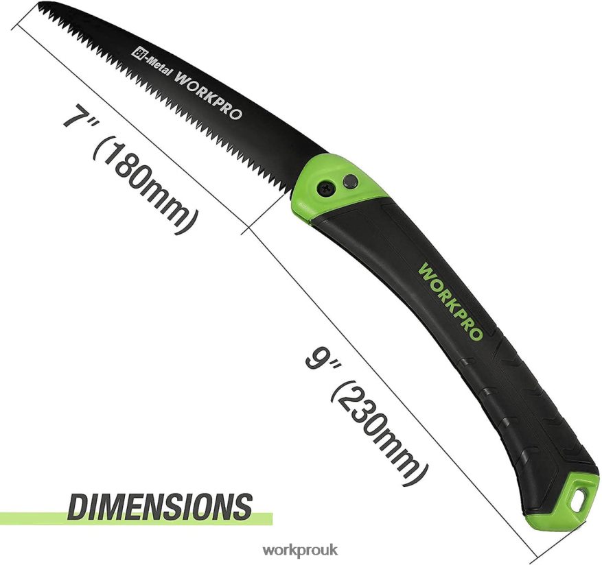 WORKPROFolding Saw Compact Hand Pruning Saw with 7 Inch Blade Push Button Lock X662Z270 Tool