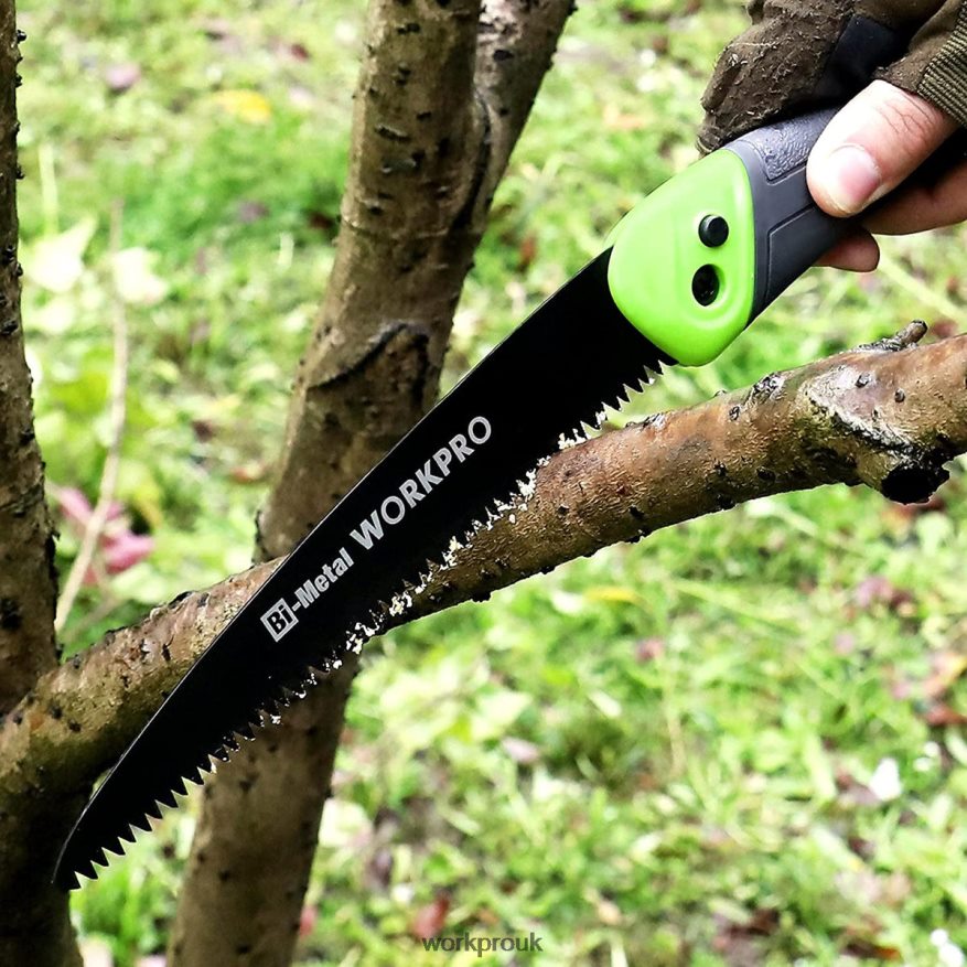 WORKPROFolding Saw Compact Hand Pruning Saw with 7 Inch Blade Push Button Lock X662Z270 Tool