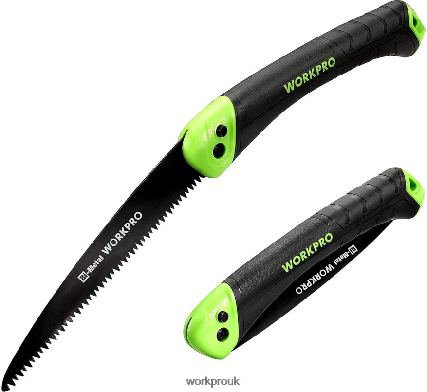WORKPROFolding Saw Compact Hand Pruning Saw with 7 Inch Blade Push Button Lock X662Z270 Tool
