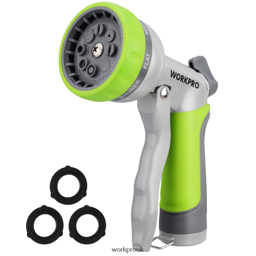 WORKPROGarden High Pressure Water Hose Nozzle Sprayer with 8 Adjustable Watering Patterns & Thumb Control Design X662Z288 Tool