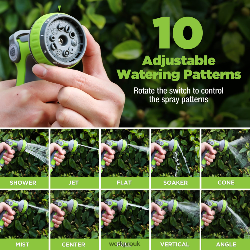 WORKPROGarden Hose Nozzle Sprayer with 10 Spray Patterns X662Z278 Tool