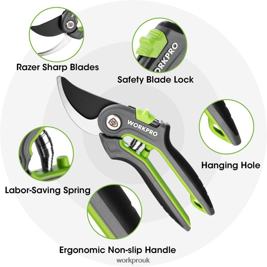 WORKPROGarden Pruning Shears 2 Pack, Bypass Pruning Shears and Straight Garden Scissors X662Z280 Tool