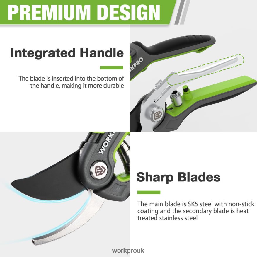 WORKPROGarden Pruning Shears 2 Pack, Bypass Pruning Shears and Straight Garden Scissors X662Z280 Tool