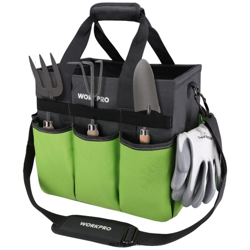 WORKPROHeavy Duty Standable Garden Tote Bag, with 10 Pockets and Long Adjustable Shoulder Strap X662Z281 Tool