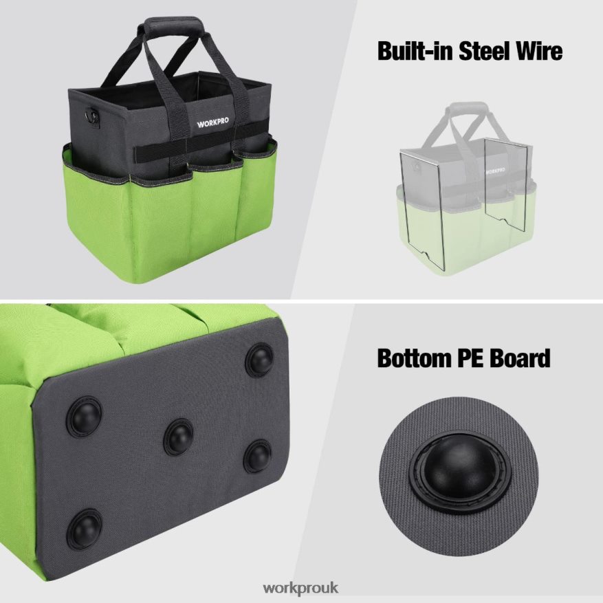 WORKPROHeavy Duty Standable Garden Tote Bag, with 10 Pockets and Long Adjustable Shoulder Strap X662Z281 Tool