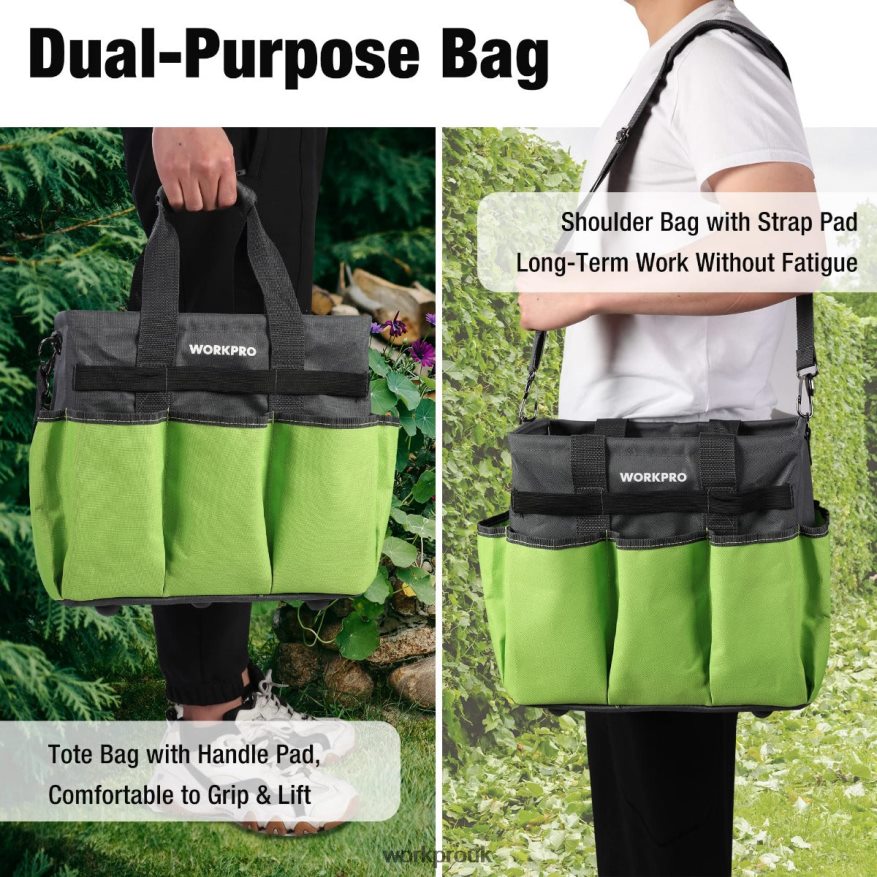 WORKPROHeavy Duty Standable Garden Tote Bag, with 10 Pockets and Long Adjustable Shoulder Strap X662Z281 Tool