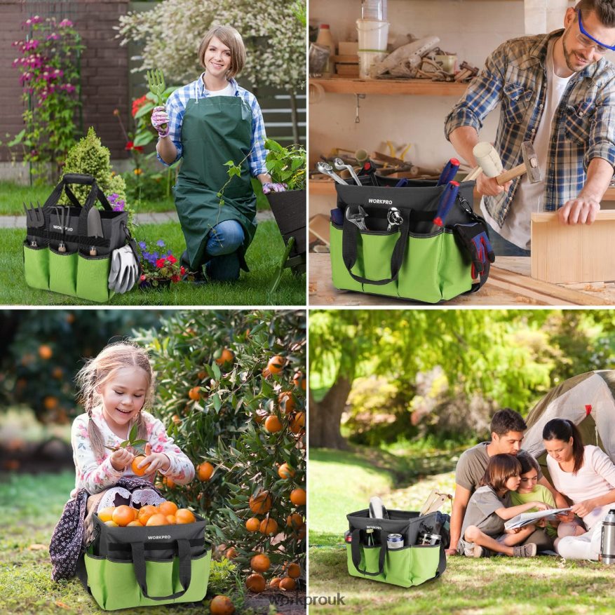 WORKPROHeavy Duty Standable Garden Tote Bag, with 10 Pockets and Long Adjustable Shoulder Strap X662Z281 Tool