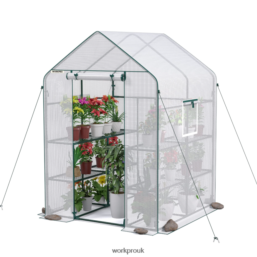 WORKPROLarge 3 Tier 8 ShelvesOutdoor Portable Walk-in Gardening Greenhouse X662Z290 Tool