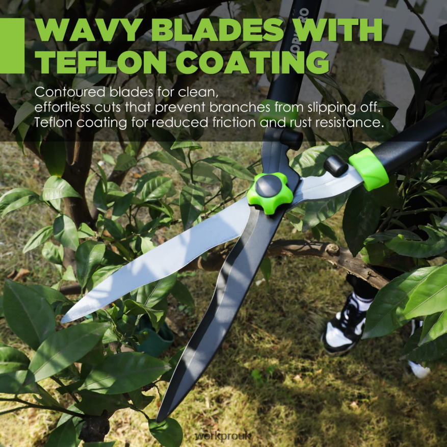 WORKPROManual Hedge Shears with Wavy Blade & Ergonomic Comfortable Handle X662Z287 Tool