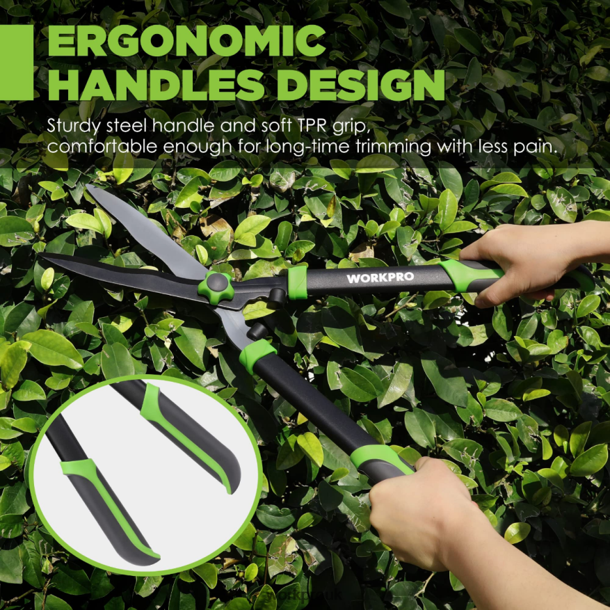 WORKPROManual Hedge Shears with Wavy Blade & Ergonomic Comfortable Handle X662Z287 Tool