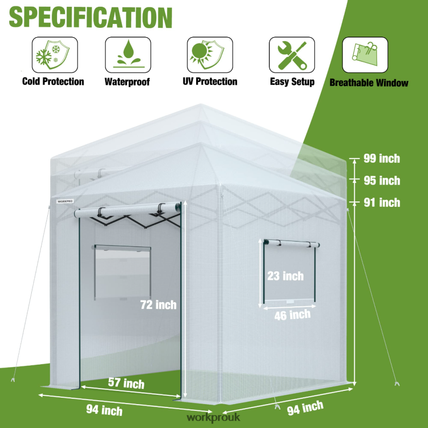 WORKPROPortable Walk-in Greenhouse X662Z279 Tool