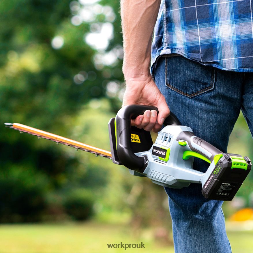 WORKPRO20V Cordless Hedge Trimmer Dual Action Blades Electric Gardening Tool 2.0Ah Battery and 1 Hour Quick Charger Included X662Z295 Tool