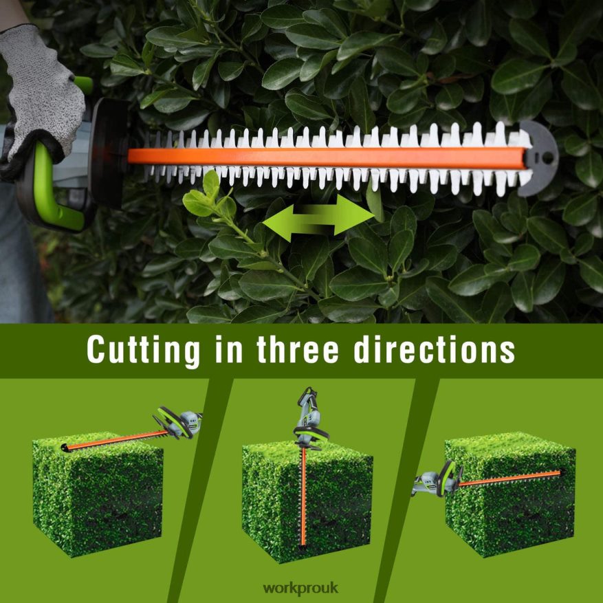 WORKPRO20V Cordless Hedge Trimmer Dual Action Blades Electric Gardening Tool 2.0Ah Battery and 1 Hour Quick Charger Included X662Z295 Tool