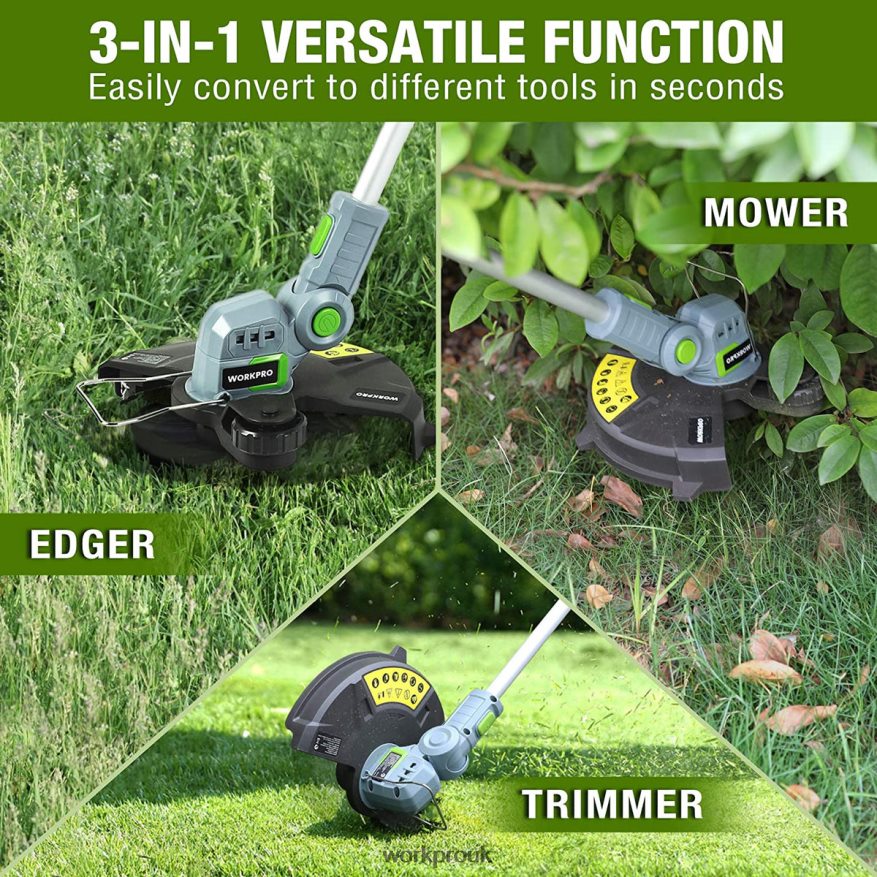 WORKPRO20V Cordless String Trimmer / Edger 12-inch with 2Ah Lithium-Ion Battery 1 Hour Quick Charger 16.4ft Trimmer Line Included X662Z293 Tool
