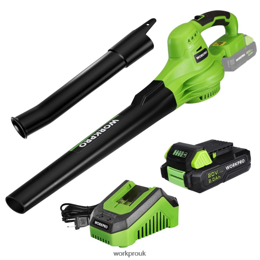 WORKPRO20V Lightweight Mini Cordless Leaf Blower wih Battery and Charger, 2-Speed Control X662Z303 Tool