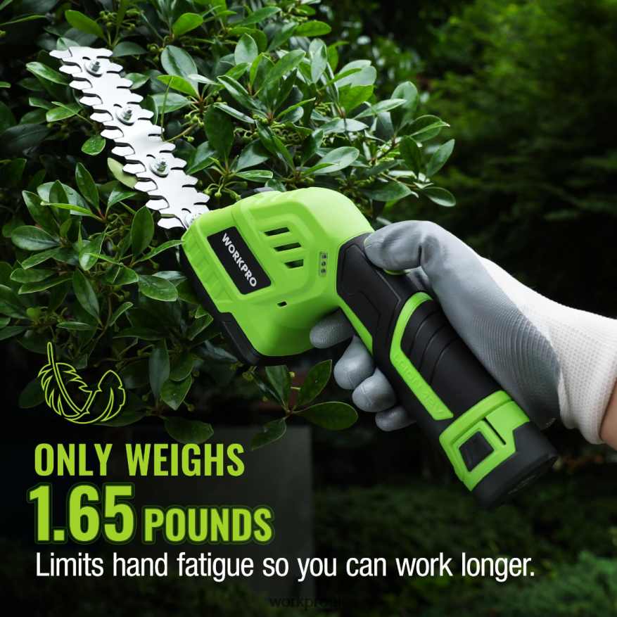 WORKPRO2 in 1 12V Electric Cordless Grass Hedge Shear & Handheld Shrubbery Trimmer, with 2.0Ah Rechargeable Lithium-Ion Battery and 1 Hour Fast Charger X662Z301 Tool