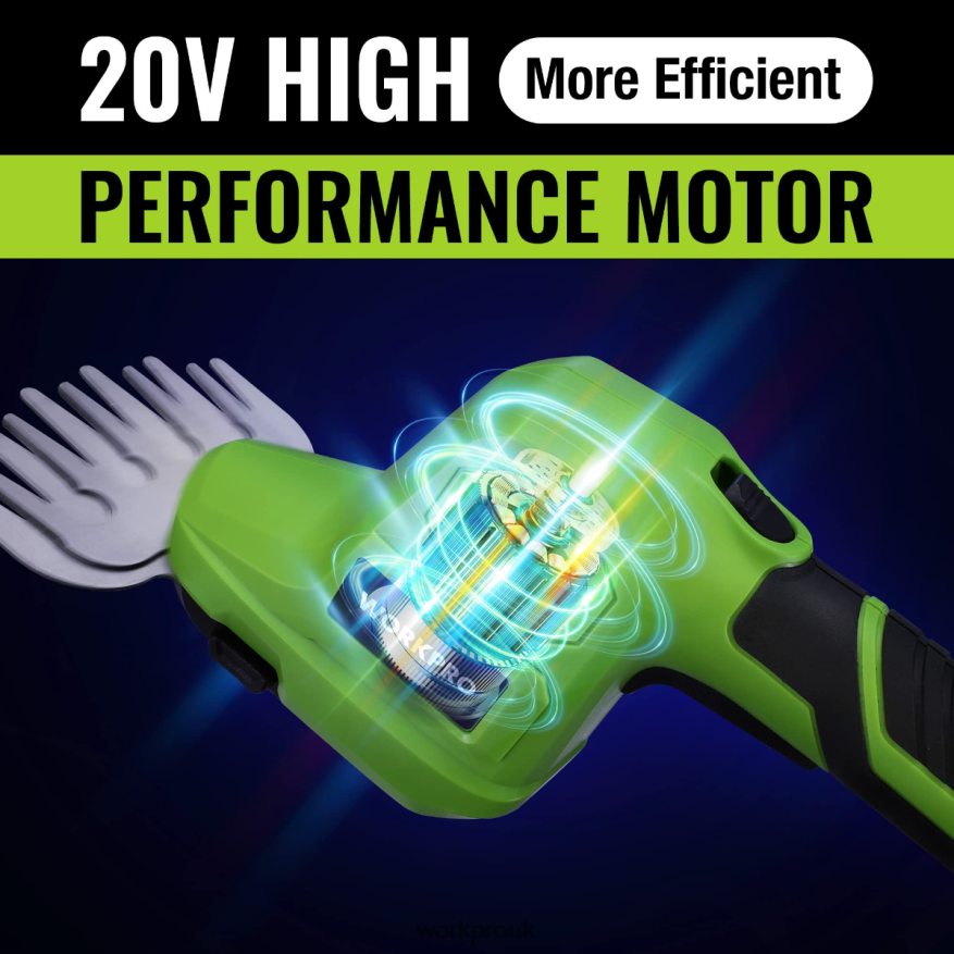 WORKPRO2 in 1 20V Electric Cordless Grass Hedge Shear & Handheld Shrubbery Trimmer, with 2.0Ah Rechargeable Lithium-Ion Battery and 1 Hour Fast Charger X662Z302 Tool